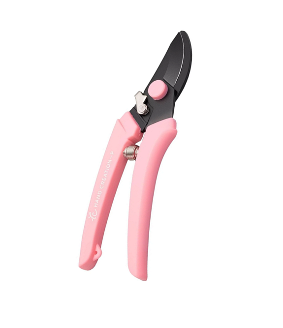 Kéo cắt tỉa có trợ lực P180 lưỡi đen – màu hồng