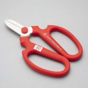 Kéo cắt hoa lưỡi trắng F-170- màu đỏ